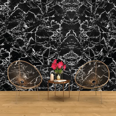 Panneaux PVC Marbré 120*60 / 244*122 - NOIR BLANC