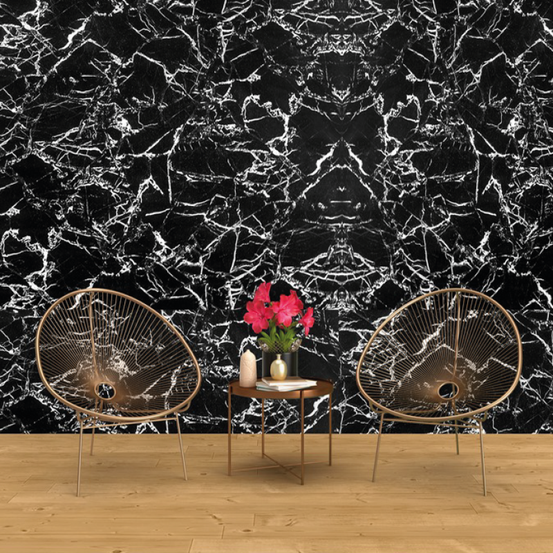 Panneaux PVC Marbré 120*60 / 244*122 - NOIR BLANC